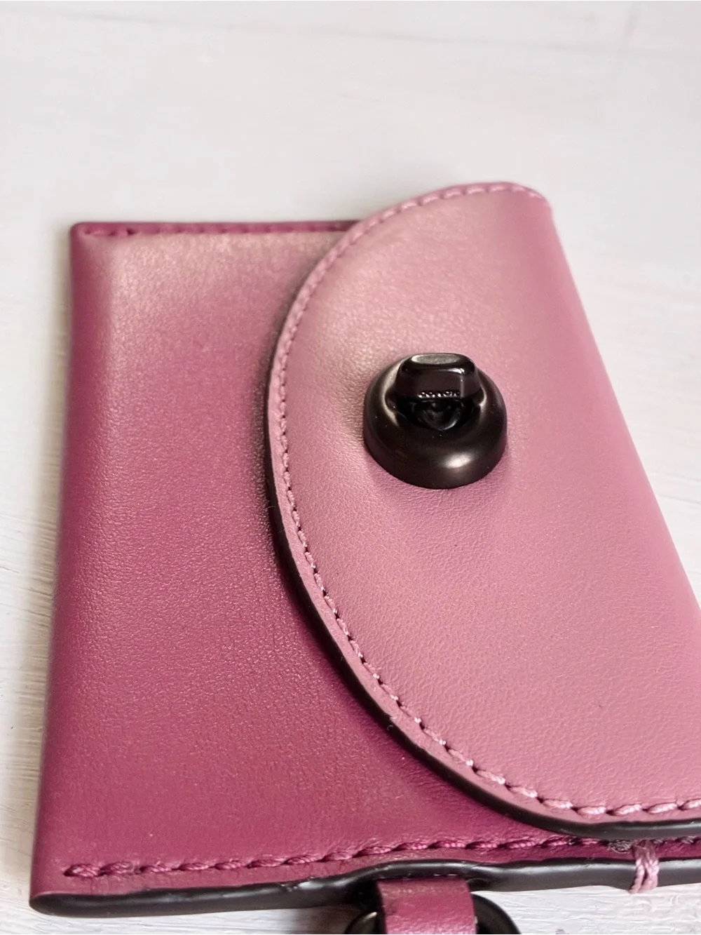 Coach Turnlock Leather Card Case Bag Charm in Colorblock